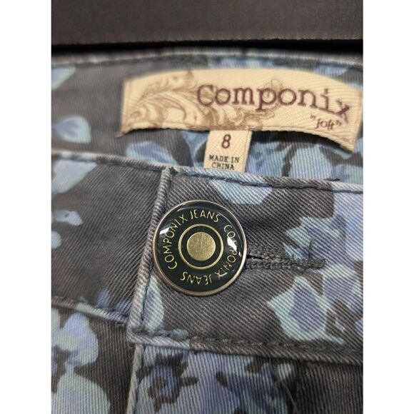 Componix Jolt Floral Denim Blue Jeans Cotton Spandex - Picture 5 of 7